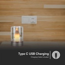 V-TAC Lámpara de Sobremesa Recargable - IP20 - Oro champán + Cristal ámbar - 2W - 110 Lumens - 3000K-extra-6.webp