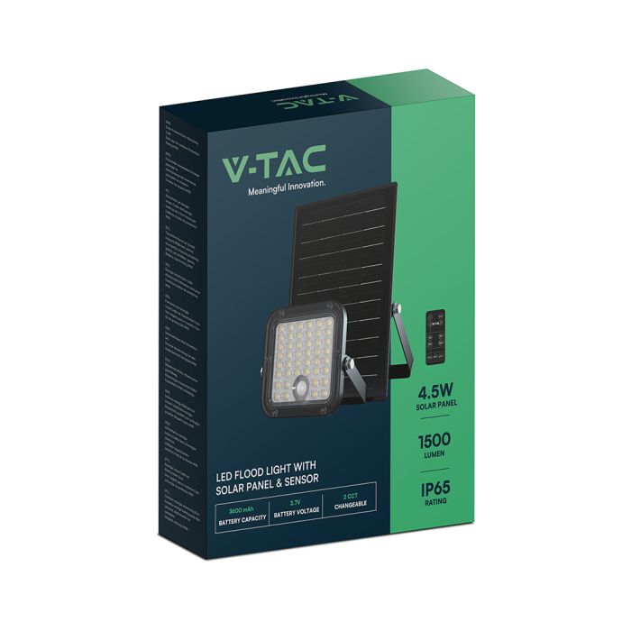 V-TAC Solar Cube Proyector - IP65 Waterproof - Negro - 1500 lúmenes - 4000K+6000K-extra-19.webp