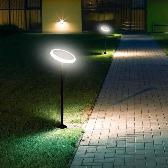 V-TAC Luz Solar Ajustable para Jardín - IP65 Impermeable - Blanco + Negro - 8W- 500 Lumens - 4000K-extra-1.webp