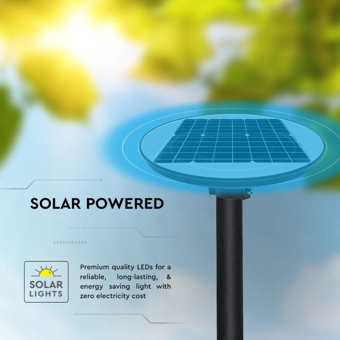 V-TAC Solar Sensor Luz Jardín - IP65 Impermeable - Negro - 10W - 1500 Lúmenes - 4000K-extra-4.webp