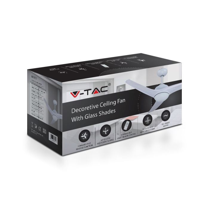 Ventilador de techo V-TAC - Motor DC - Blanco - 35W- 1500 Lumens - 3IN1-extra-3.webp