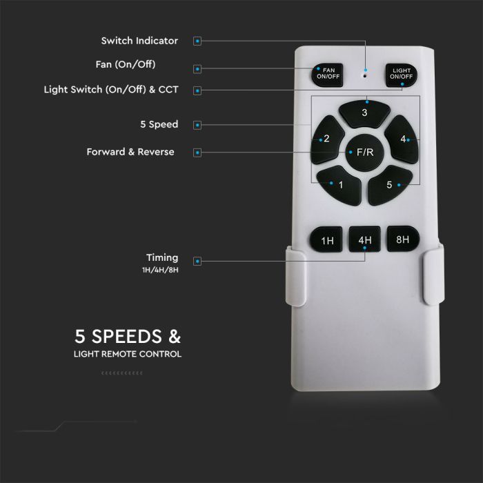 Ventilador de techo V-TAC - Motor DC - Blanco - 35W- 1500 Lumens - 3IN1-extra-8.webp