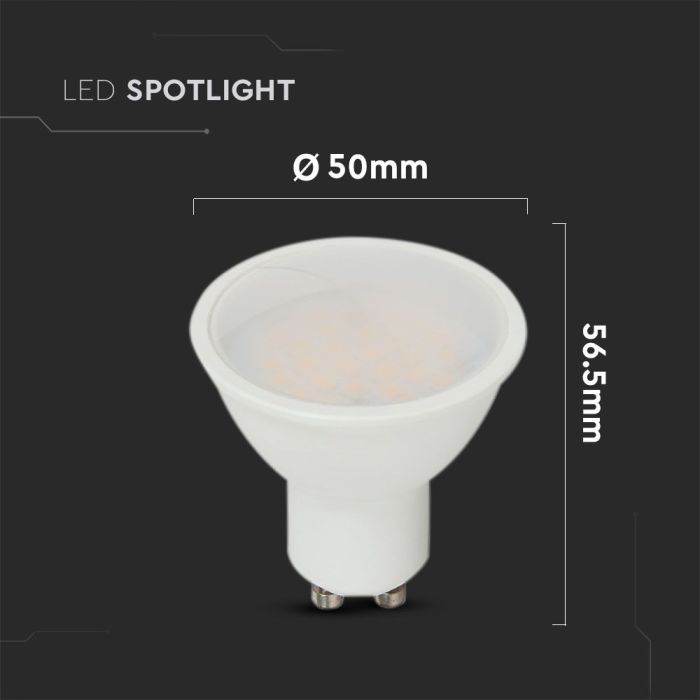 V-TAC LED Dicroica - GU10 - Lente 100° - IP20 - Blanco Lechoso - 2.9W- 250 Lumens - 3000K-extra-2.webp
