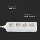 Adaptadores y tomas V-TAC - 4 vías - Alargadera - IP20 - Blanco - Cable de 1,5 m-extra-4.webp