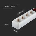 V-TAC Adaptadores y Tomas - 4 Vías - Interruptor Extensión Toma - IP20 - Blanco - 1.5m Cable-extra-3.webp