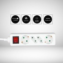 V-TAC Adaptadores y Tomas - 4 Vías - Interruptor Extensión Toma - IP20 - Blanco - 1.5m Cable-extra-5.webp