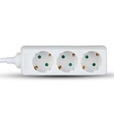 Adaptadores y tomas V-TAC - 3 vías - Alargadera - IP20 - Blanco - Cable de 3 m-extra-3.webp