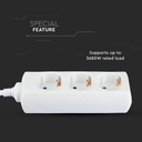 Adaptadores y tomas V-TAC - 3 vías - Alargadera - IP20 - Blanco - Cable de 1,5 m-extra-6.webp