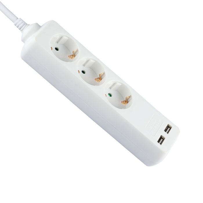 Adaptadores y tomas V-TAC - 3 vías - Toma de extensión USB - IP20 - Blanco - Cable de 5 m-extra-3.webp