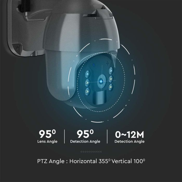 Cámara Solar Inteligente - Impermeable IP65 - Negra - WiFi - PTZ-extra-5.webp