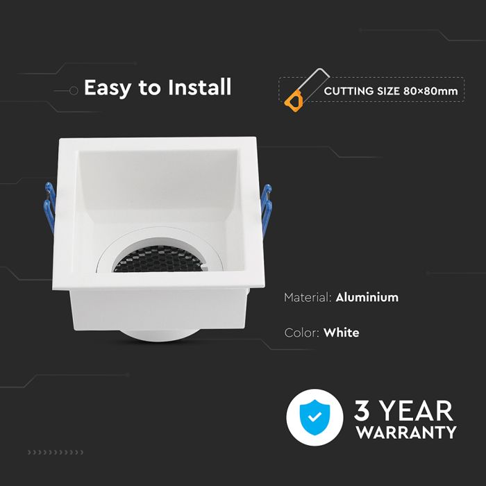 Foco LED V-TAC - Empotrable - GU10 - IP20 - Blanco-extra-5.webp