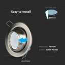 V-TAC LED Aro redondo - Empotrable - GU10 Ángulo Cambiante - IP20 - Níquel Satinado-extra-4.webp