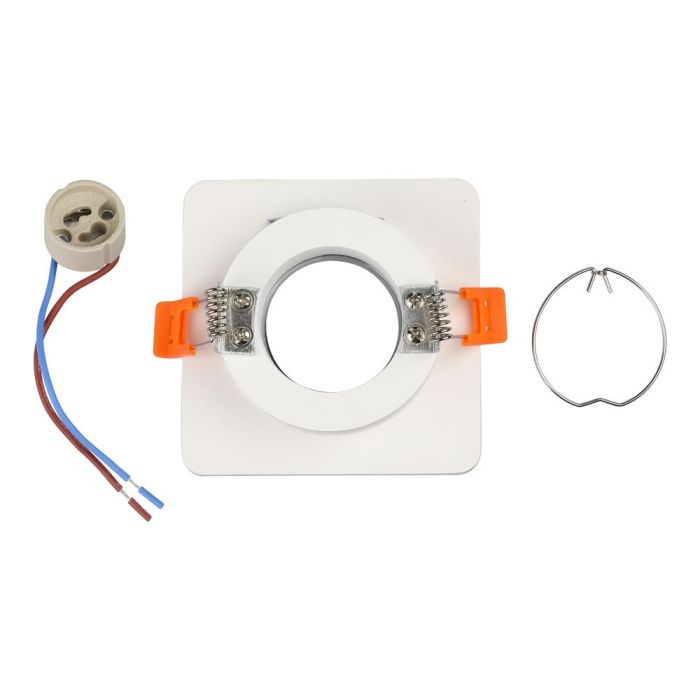 V-TAC LED Aro de yeso cuadrado - Empotrable - GU10 - IP20 - Blanco + Cromo-extra-7.webp