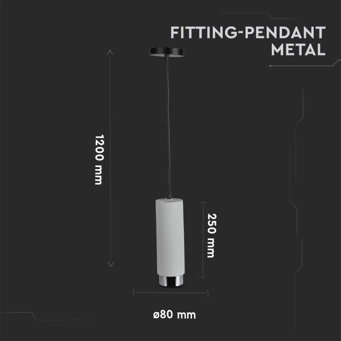 V-TAC Aro de yeso - Lámpara de suspensión - GU10 - IP20 - Metal + Cromo-extra-3.webp