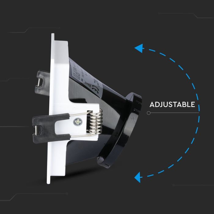V-TAC Aro  cuadrado LED - Empotrable - GU10 - IP20 - Blanco + Negro-extra-5.webp
