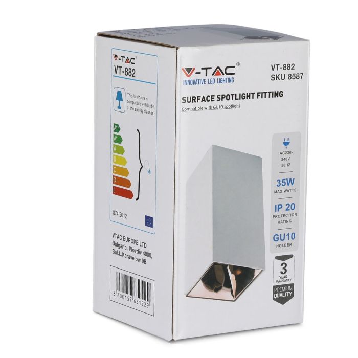 V-TAC Aro cuadrado LED - Accesorios de Superficie - GU10 - IP20 - Blanco + Oro Rosa-extra-9.webp