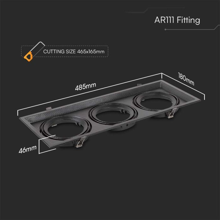 V-TAC LED Aro - Accesorios AR111 - IP20 - Negro-extra-3.webp