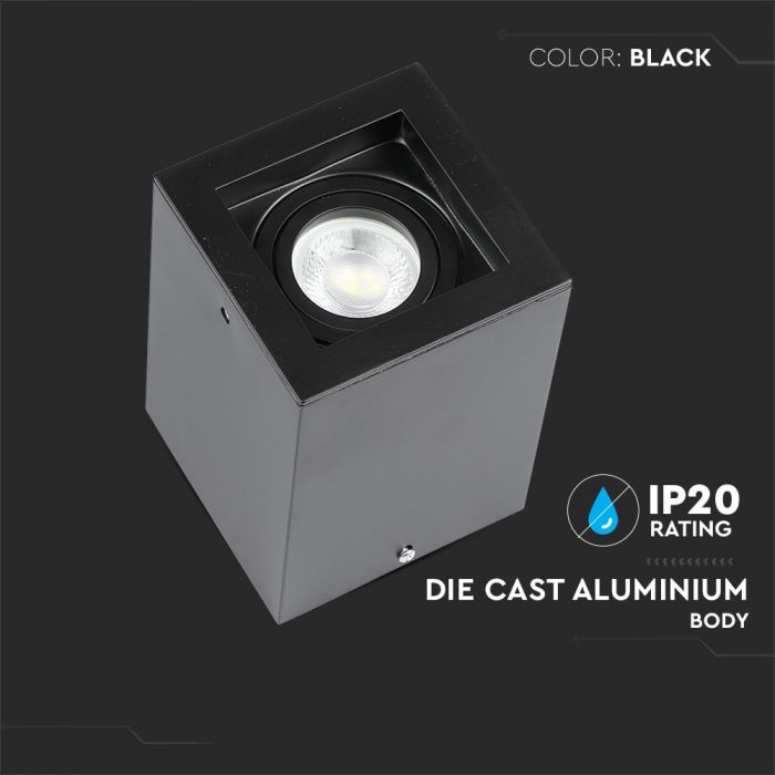 V-TAC LED Aro cuadrado - Accesorios de superficie - GU10 - IP20 - Negro-extra-1.webp