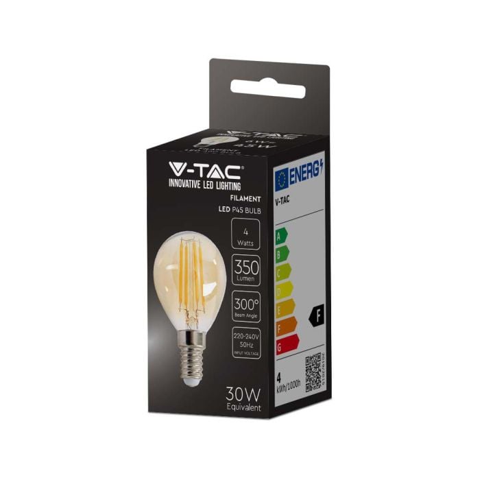 Bombilla LED V-TAC - Golf - Soporte E14 - IP20 - Ámbar - 4W - 350 Lumens - 2200K-extra-3.webp