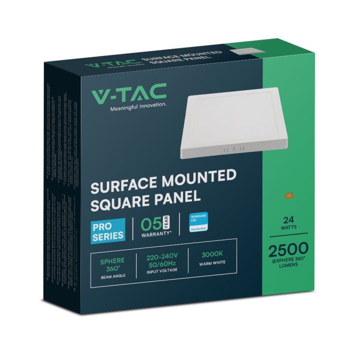 Mini panel LED V-TAC - Samsung - Superficie retroiluminada - IP20 - Blanco - 24W- 2500 Lúmenes - 3000K-extra-6.webp