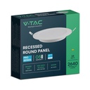 V-TAC LED Mini Panel Redondo - Samsung - Retroiluminado Empotrado - IP20 - Blanco - 24W- 2640 Lúmenes - 4000K-extra-6.webp