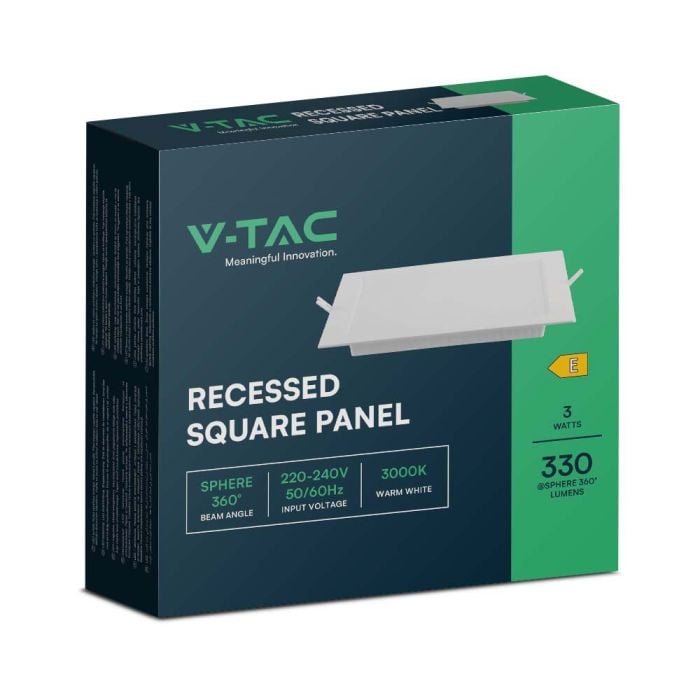 V-TAC LED Mini Panel - Superficie Retroiluminada - IP20 - Cuerpo Blanco - 3W - 330 Lumens - 6500K-extra-6.webp