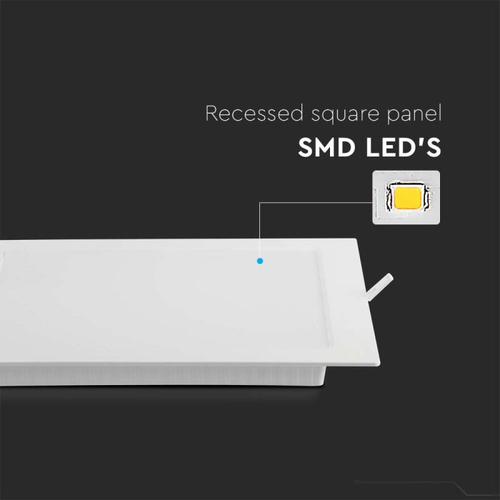 V-TAC LED Mini Panel - Retroiluminado Empotrado - IP20 - Cuerpo Blanco - 6W- 660 Lumens - 4000K-extra-4.webp