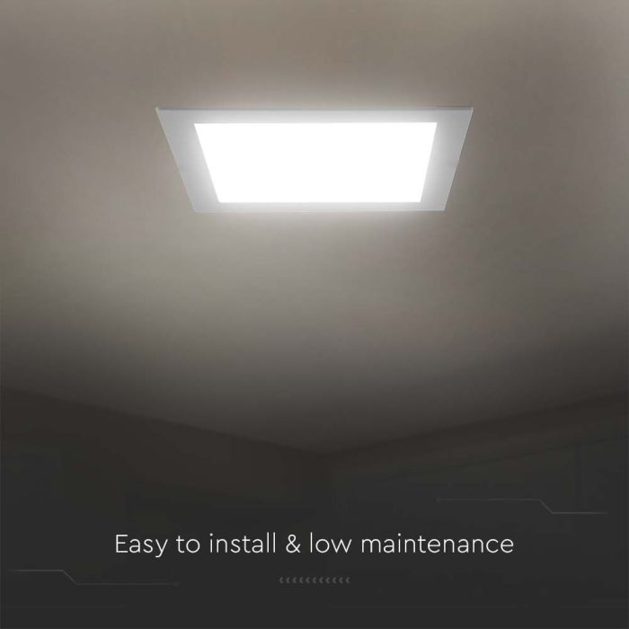 V-TAC LED Mini Panel - Retroiluminado Empotrado - IP20 - Cuerpo Blanco - 18W- 1850 Lúmenes - 3000K-extra-5.webp