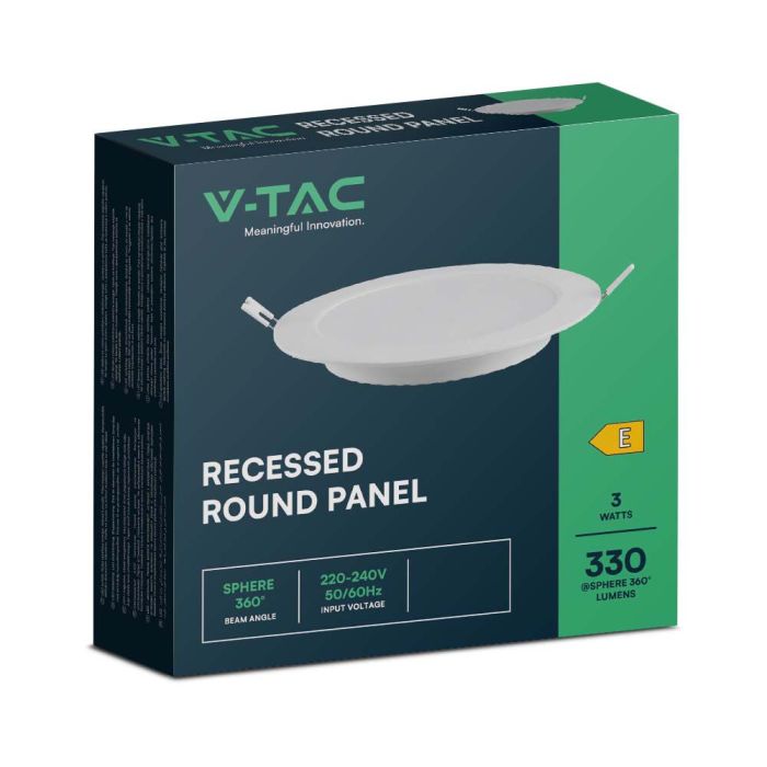 V-TAC LED Mini Panel - Retroiluminado Empotrado - IP20 - Blanco - 3W - 330 Lumens - 4000K-extra-6.webp