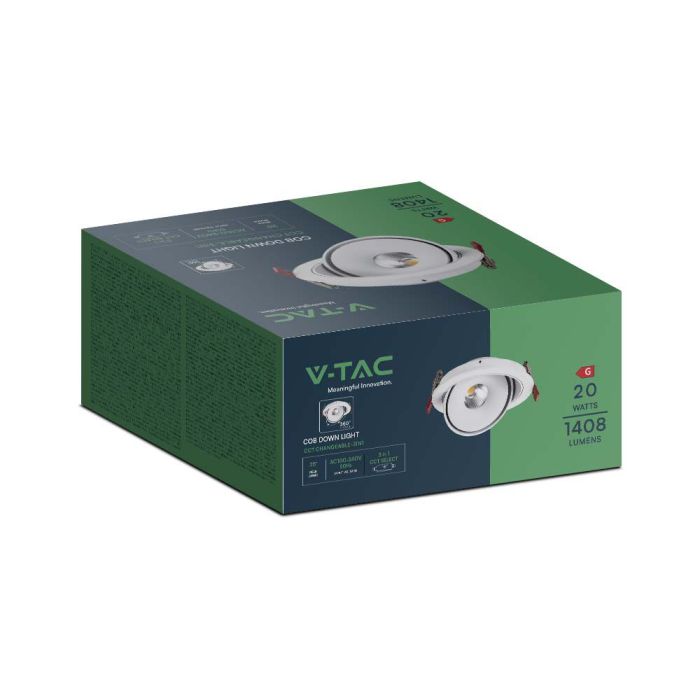 V-TAC LED Foco Ajustable - IP20 - 20W - 1408 Lumens - 3IN1-extra-8.webp