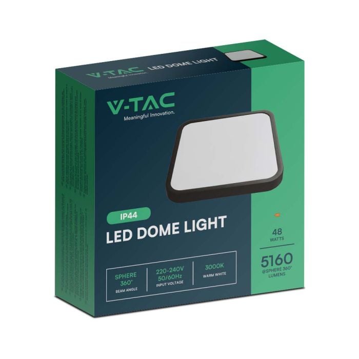 V-TAC LED Plafón cuadrado - IP44 - Negro - 48W- 5160 Lumens - 4000K-extra-7.webp