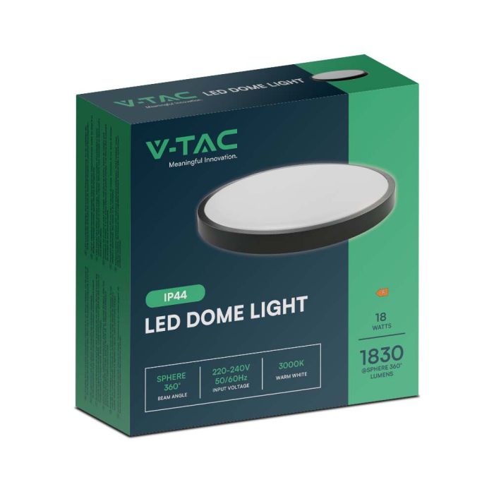V-TAC LED Plafón redondo - IP44 - Negro - 18W- 1830 Lumens - 6500K-extra-7.webp