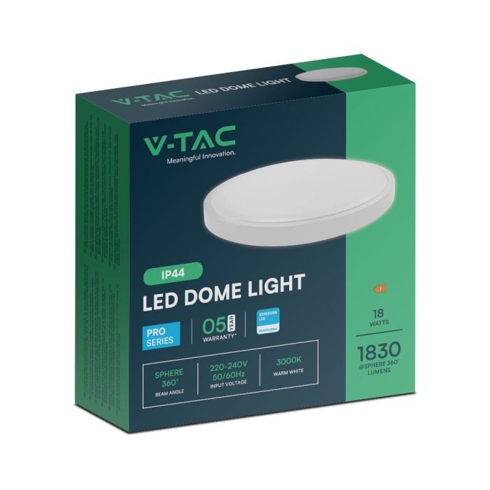 V-TAC LED Plafón redondo - Samsung - IP44 - Blanco - 18W- 1830 Lumens - 4000K-extra-7.webp