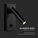 Aplique LED V-TAC - Cabezal Simple - IP20 - Cuerpo Negro - 2W - 150 Lumens - 3000K-extra-5.webp