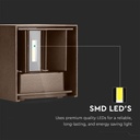 V-TAC LED Aplique Cuadrado - Bridgelux - IP65 Estanco - Corten - 11W - 1360 Lumens - 3000K-extra-1.webp