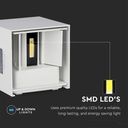 V-TAC LED Aplique Cuadrado - Bridgelux - IP65 Estanco - Blanco - 6W - 660 Lumens - 3000K-extra-1.webp