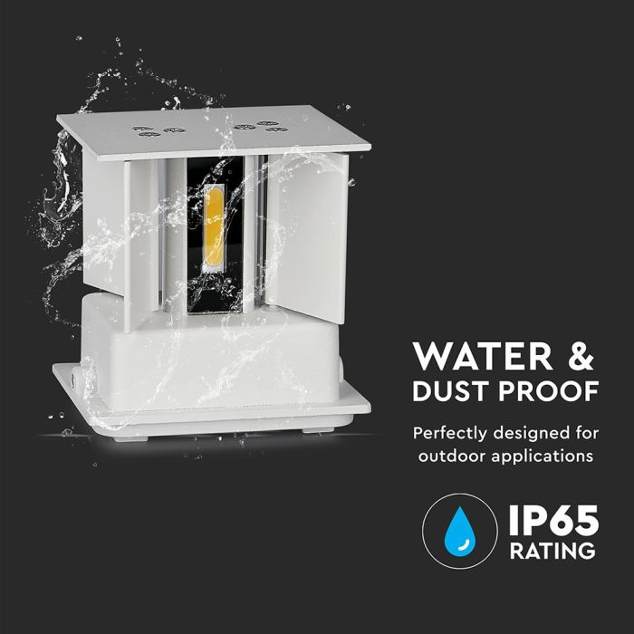 V-TAC LED Aplique Cuadrado - Bridgelux - IP65 Estanco - Blanco - 6W - 660 Lumens - 3000K-extra-8.webp