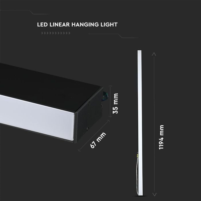 V-TAC Luminaria lineal LED colgante - Samsung - IP20 - Negro - 40W - 3270 Lumens - 6400K-extra-6.webp