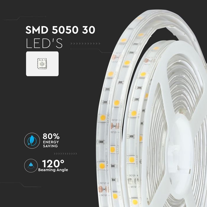 Tira de luz LED V-TAC - IP65 Impermeable - 4000K - Precio/1m (5m Rollo)-extra-5.webp