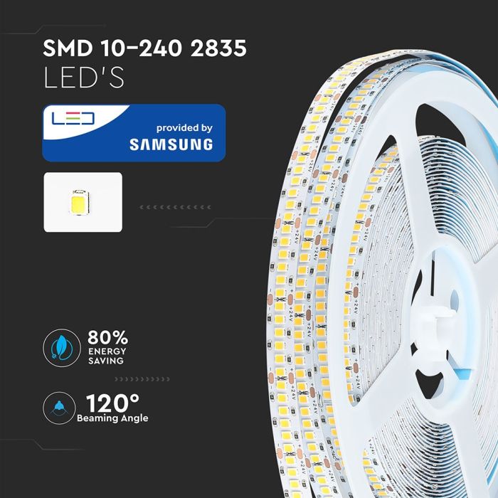 Tira de luz LED V-TAC - Samsung - IP20 - 6400K - Precio/1m (Rollo de 10m)-extra-4.webp