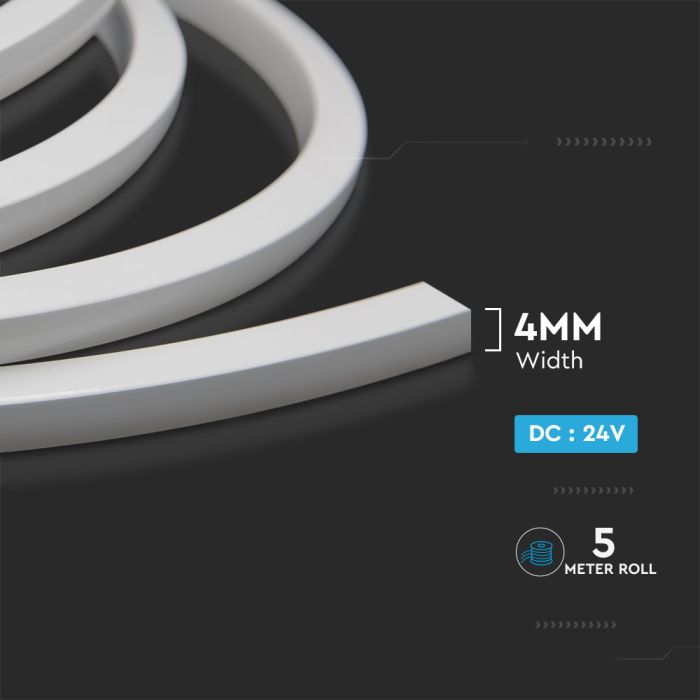 V-TAC Tira de Luz LED - Neón Flex Cubierta de Silicona - IP65 Impermeable - 6000K - Precio/1m (5m Rollo)-extra-9.webp