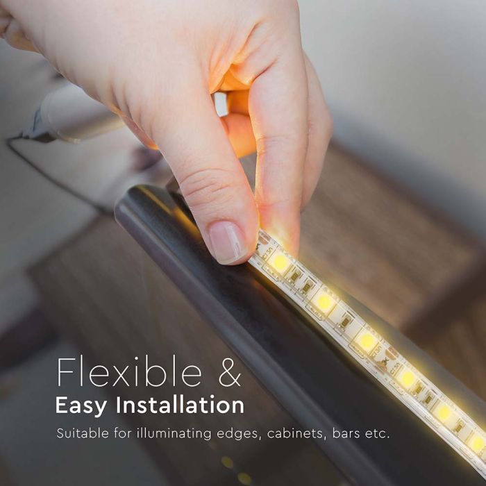 Tira de luz LED V-TAC - 100lm/w - Doble PCB - IP65 Impermeable - 3000K - Precio/1m (Rollo de 10m)-extra-6.webp