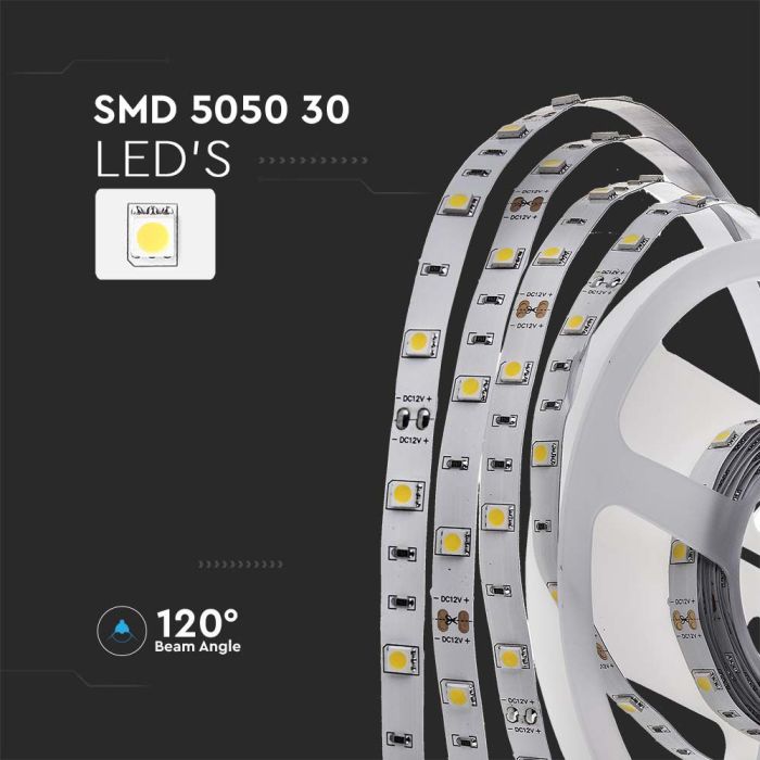 Tira de luz LED V-TAC - IP20 - 4.8W - 3000K - Precio/1m (5m Rollo)-extra-4.webp