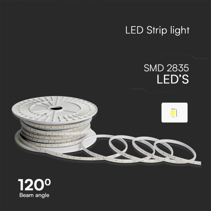 Tira de luz LED V-TAC - 220V - IP65 Impermeable - 3000K - Rollo de 50m-extra-4.webp