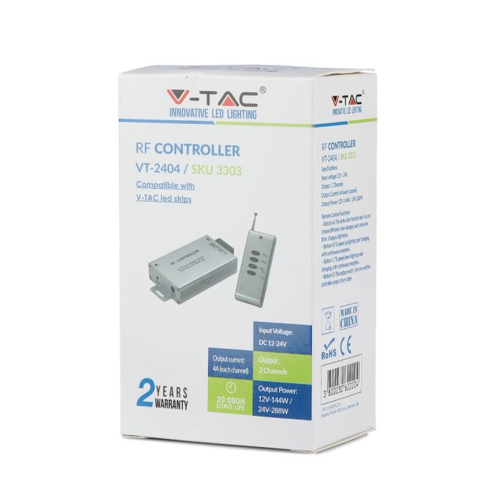 V-TAC LED Tiras de luz- Accesorios - Controladores de Radio - Mando a Distancia 4 Teclas - IP20 - 144W-extra-9.webp