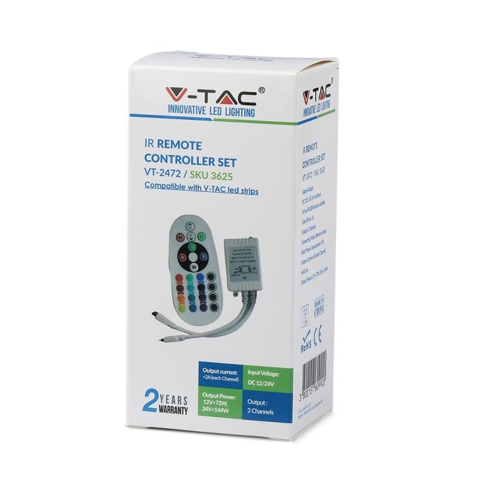 Tiras de luz LED V-TAC - Accesorios - Controladores infrarrojos - Mando a distancia 24 teclas - IP20 - 72W-extra-10.webp