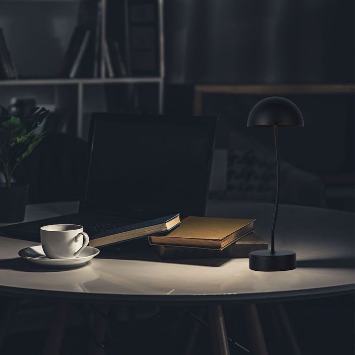 V-TAC Lámpara de Sobremesa Recargable - IP20 - Negra - 3W - 100 Lumens - 3000K-extra-1.webp