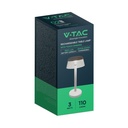 V-TAC Lámpara de Sobremesa Recargable - IP20 - Blanca - 3W - 110 Lumens - 3IN1-extra-8.webp