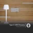 V-TAC Lámpara de Sobremesa Recargable - IP20 - Blanca - 3W - 310 Lumens - 3000K-extra-6.webp