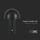 V-TAC Lámpara de Sobremesa Recargable - IP20 - Negra - 3W - 200 Lumens - 3IN1-extra-4.webp